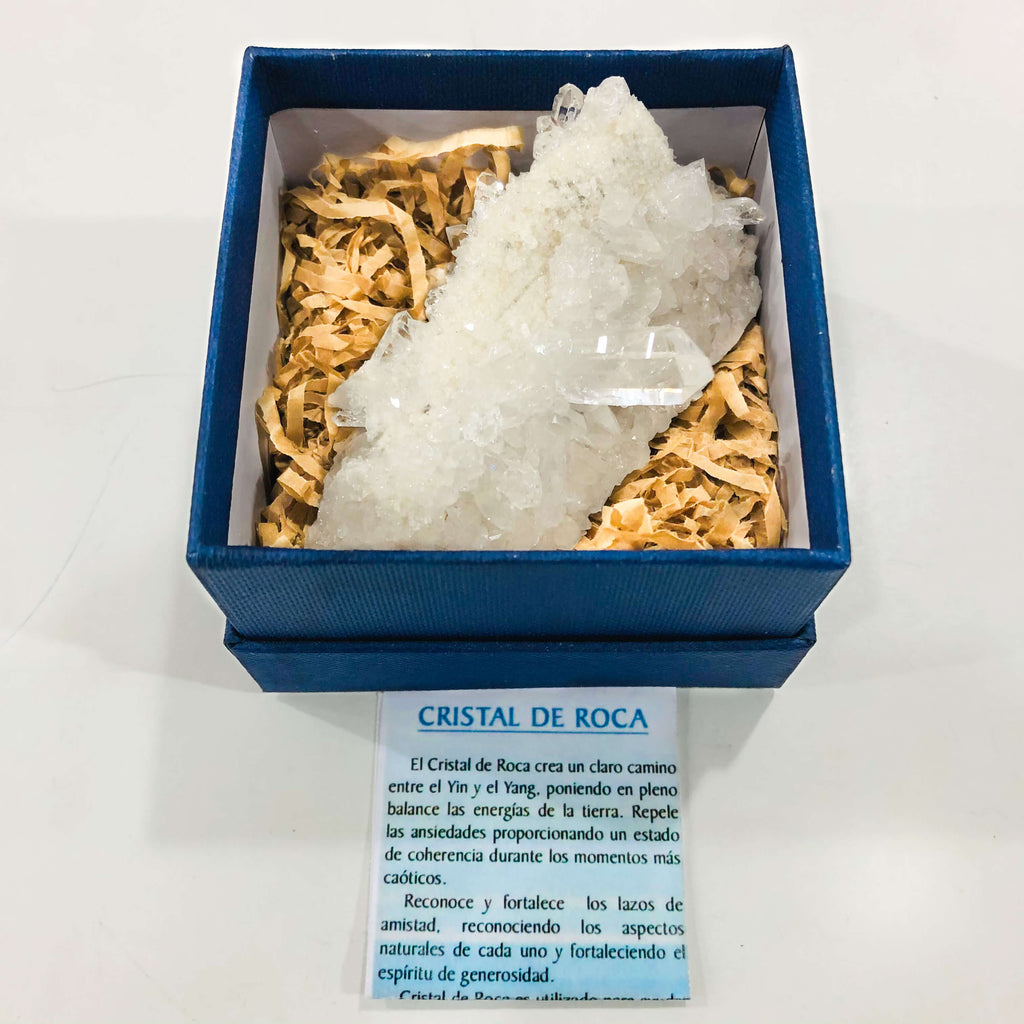 Cristal de Roca en caja azul para regalo