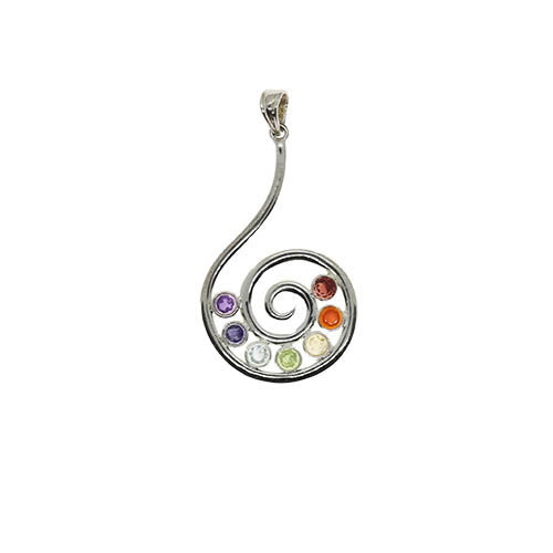 Colgante Chakras con gemas talladas- Espiral