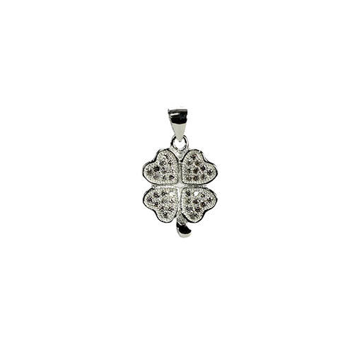 Colgante Trebol con Circonitas - Plata de Ley