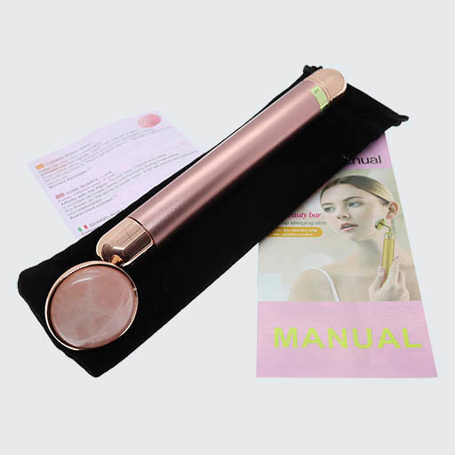 Masajeador facial Cuarzo Rosa - Vibratorio