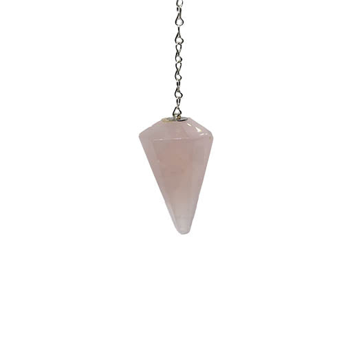 Pendulo Cuarzo Rosa - Cantos Facetados