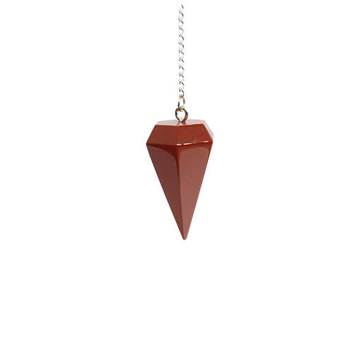 Pendulo Jaspe Rojo - Cantos Facetados
