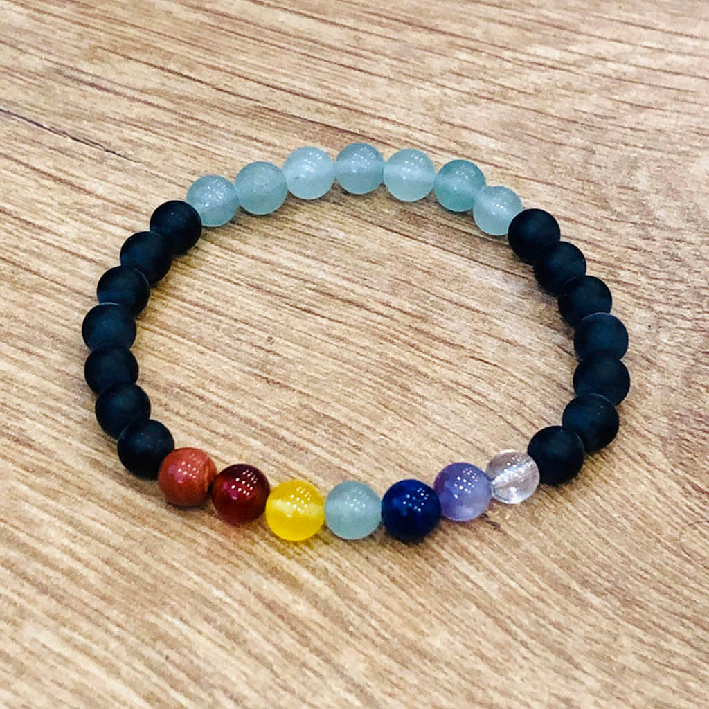 Pulsera Chakra Duo - Aventurina Verde y Onix mate