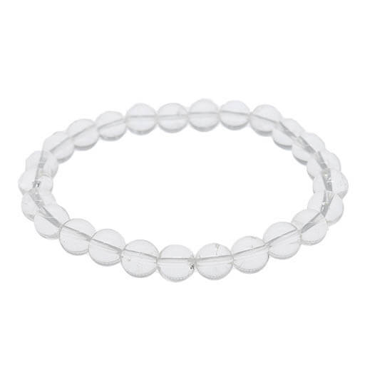 Pulsera Cristal de Roca (Cuarzo Blanco) - Elástica