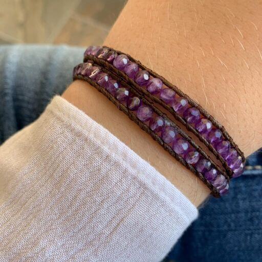 Pulsera Daruma - 2 vueltas Amatista