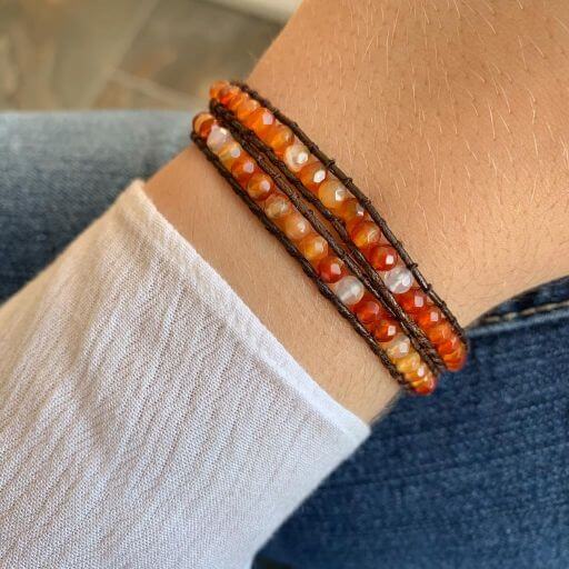 Pulsera Daruma - 2 vueltas Carneola