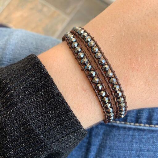 Pulsera Daruma - 2 vueltas Hematite