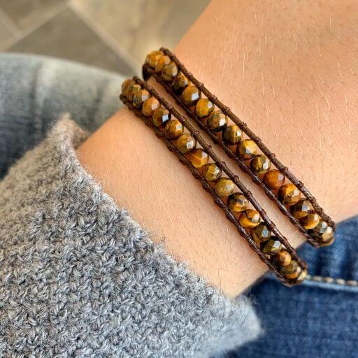 Pulsera Daruma - 2 vueltas Ojo de Tigre