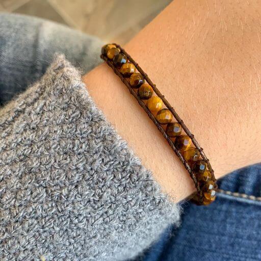 Pulsera  Kiara - 1 vuelta Ojo tigre
