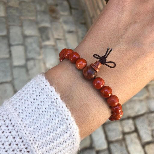 Mala Tibetano - Pulsera Jaspe Rojo