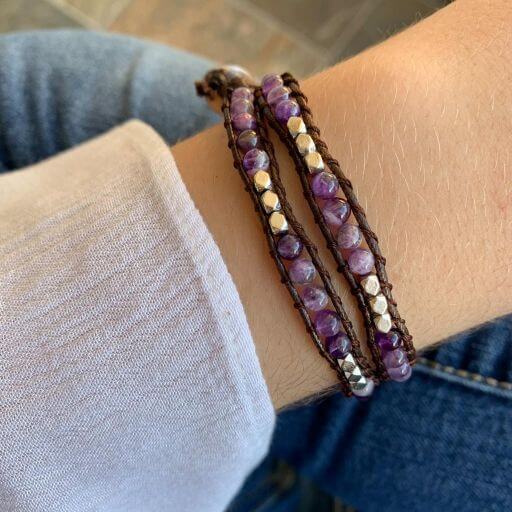 Pulsera Misaki - 2 vueltas mix Amatista