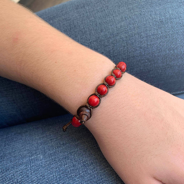 Pulsera Tama - Tibetana Coralina