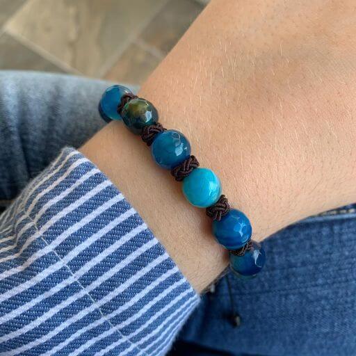 Pulsera Zodiaco Sagitario - Agata Azul