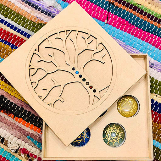 Set 7 Chakras caja arbol de la vida